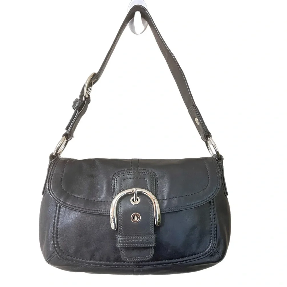 Vintage Y2K Coach Leather Maxi Shoulder Bag F13105. Clear inside and outside